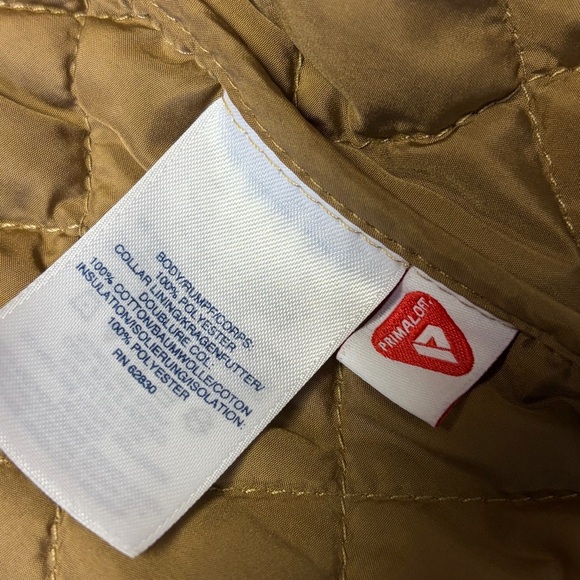 Lands' End Quilted Chore Barn Jacket Women Plus 1X 16W-18W Beige Tan Coat Zip - Picture 11 of 12